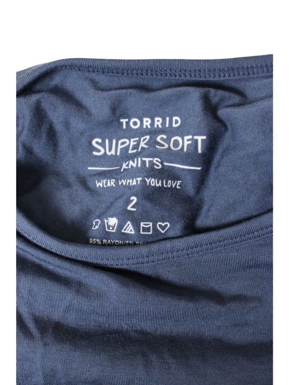 Torrid Womens Blue Super Soft Long Sleeve Knit Top Size 2 - Picture 2 of 3